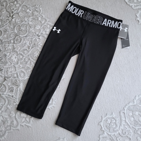 NWT Under Armour Girls Active Wear Black Pants. Size Large - Picture 3 of 6